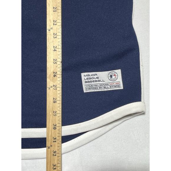 Boston Red Sox Baseball Jersey Button Up Mens XL Blue True Fan MLB Genuine - Picture 8 of 11